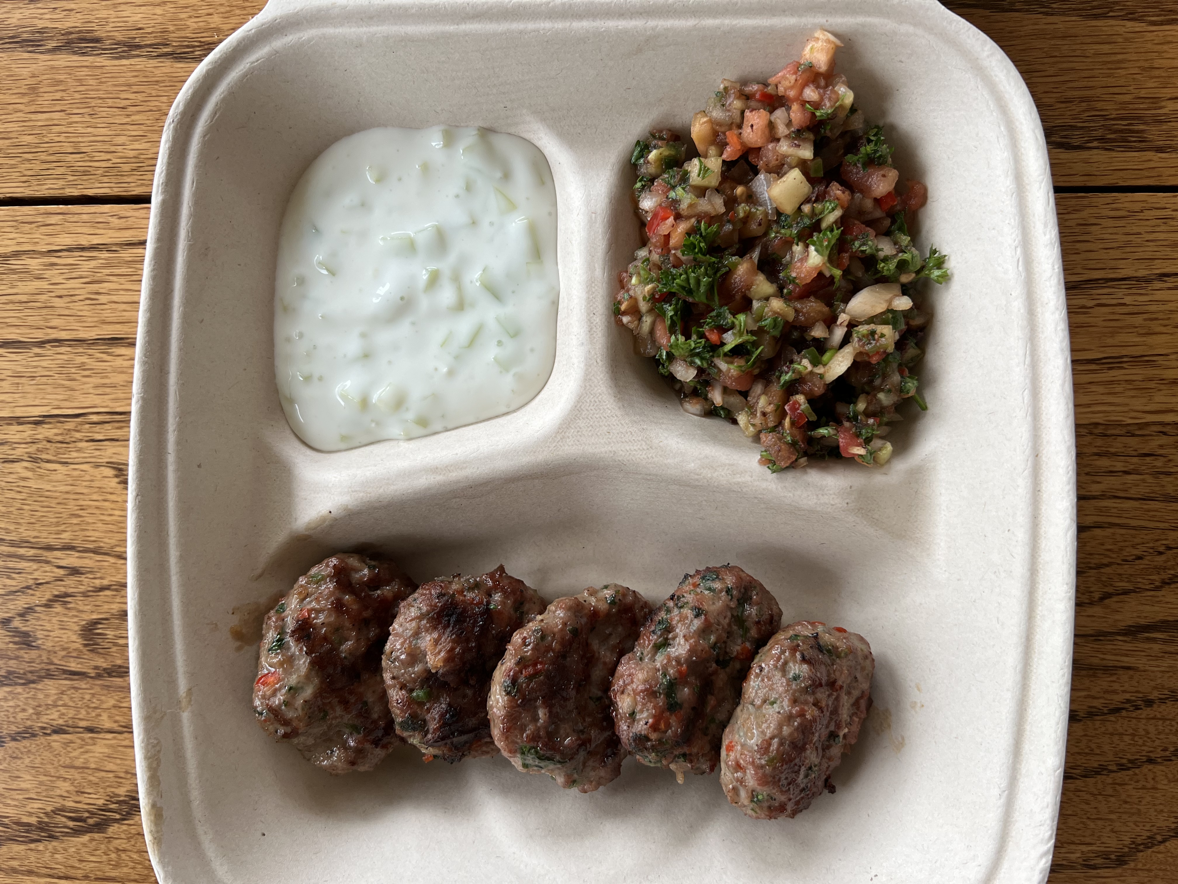 Grilled meatballs meal